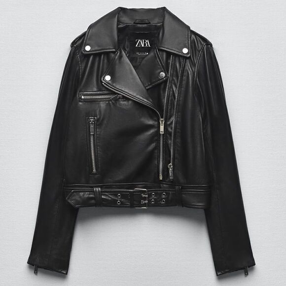 Zara GENUINE Leather Jacket New NWT - Picture 6 of 7